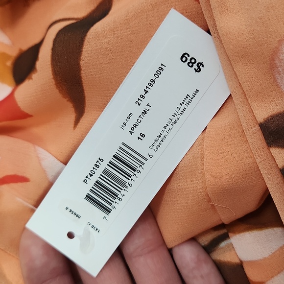 NWT Premier Amour Peach Floral Wrap Dress, size 16 - Picture 11 of 11